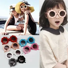 2019 Hot Sale Baby Acessories Headweear Sun Flower Shape Unisex Kids Sunglasses Boy Girl Round UV400 Glasses Sunglasses 6 Color