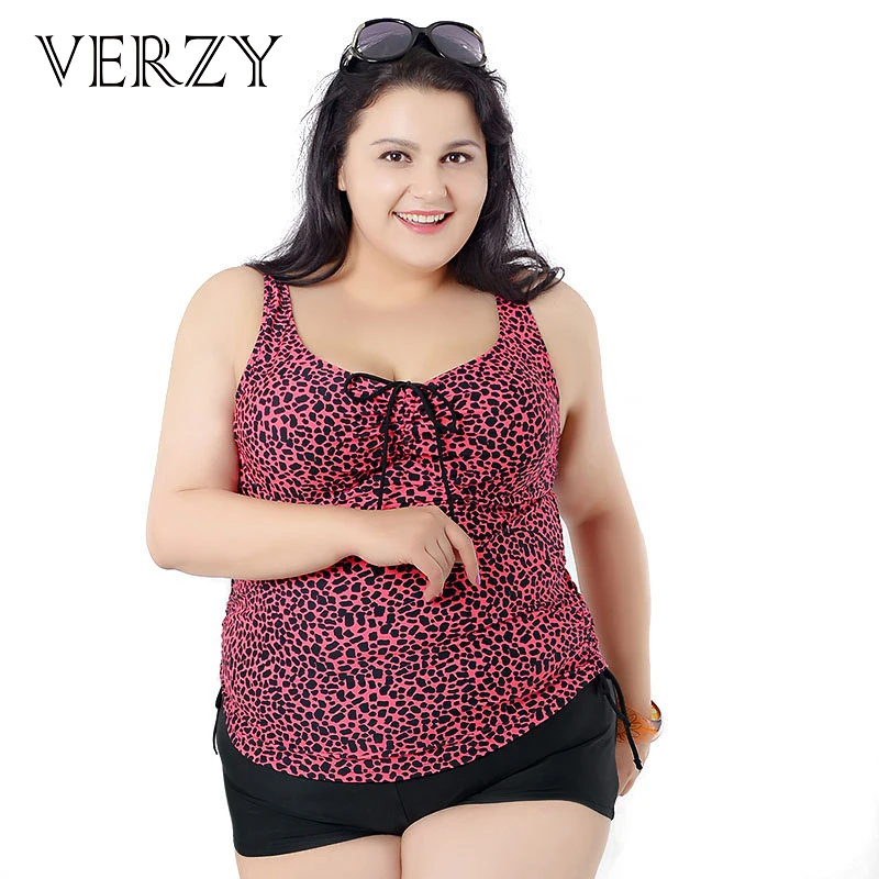 

Women Plus Size Swimwear Five Colors Leopard Clothes High Quality Smooth Fabric Seperate Two Piece Swimsuit Beach Wear