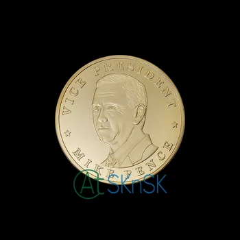 

1pcs 2017 Newest Gold/Silver Plated US Vice President Mike Pence Eagle Coin as Souvenir Gift