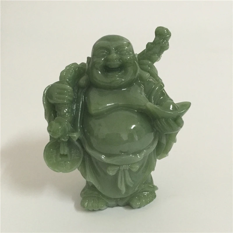 

Lucky Laughing Buddha Statue Sculpture Man-made Jade Stone Home Decoration Feng Shui Money Maitreya Buddha Statues Figurines