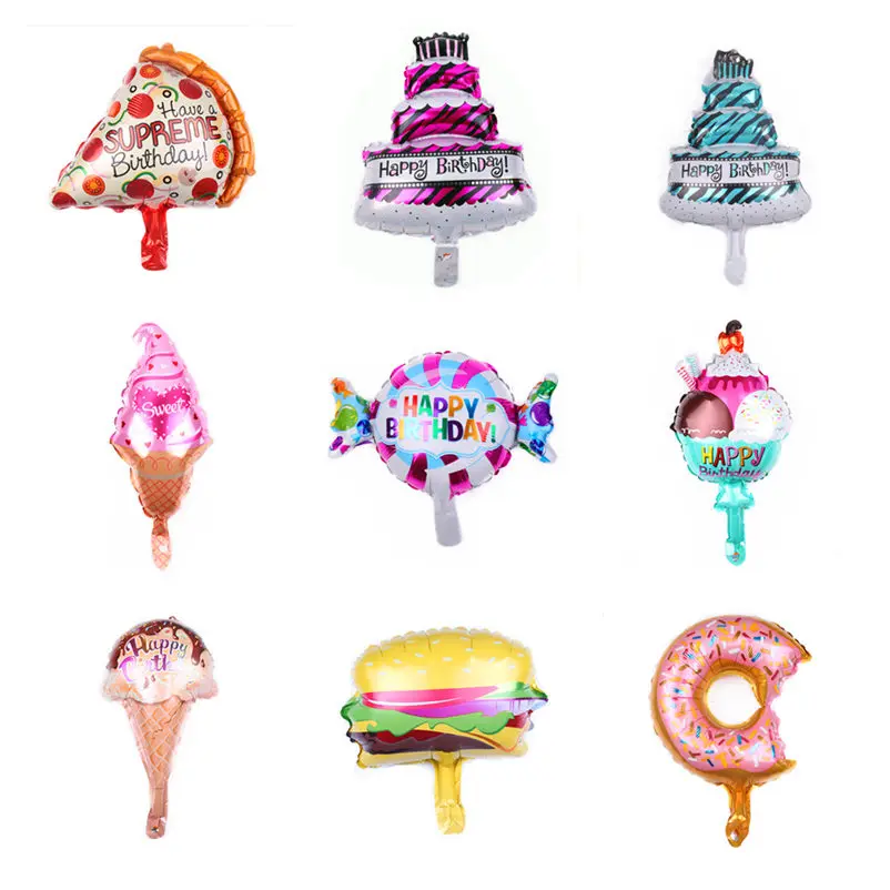 

TSZWJ New Mini Donut Birthday cake dessert Aluminum Balloons Holiday Party Birthday Decoration Toys Self-sealing