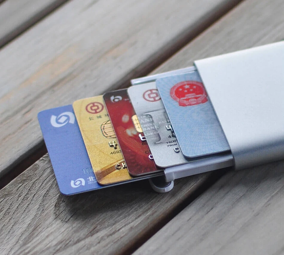 DIENQI Анти RFID визитница для мужчин Мини Auminium металлический автоматический всплывающий пропуск кошелек Бизнес держатель кредитной карты Карманный чехол