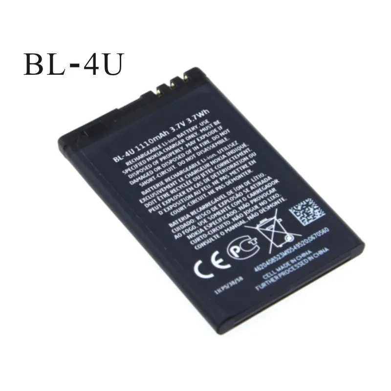 

BL-4U phone battery for Nokia 3120c C5-03 5250 5330XM E75 5530XM 5730XM 6212c BL4U 1110mAh