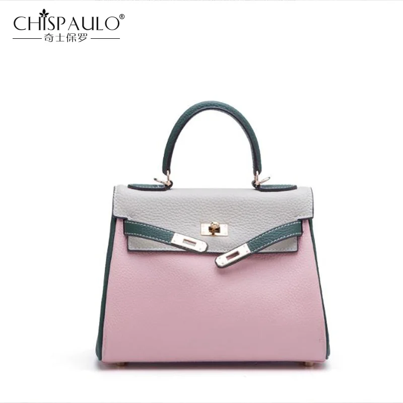 

2019 New Fashion Patchwork Genuine Leather Women Handbag Large Capacity Shoulder Bag Cowhide Splice Women Bag bolsos sac a main