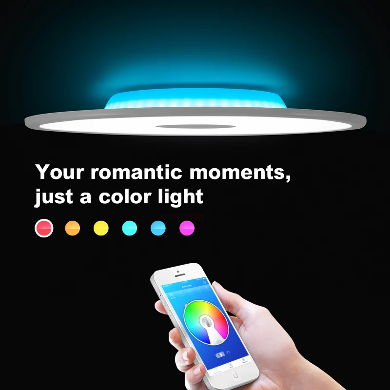 

Modern LED Ceiling Light Bluetooth Speaker 36W 90-265V Dimmable RGB Living Room Bedroom APP Control Smart Ceiling Light