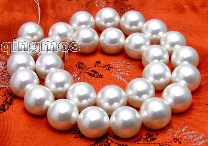

SALE AAA GRADE Big 14mm white sea shell PEARL strands 15"-los254 Wholesale/retail Free shipping