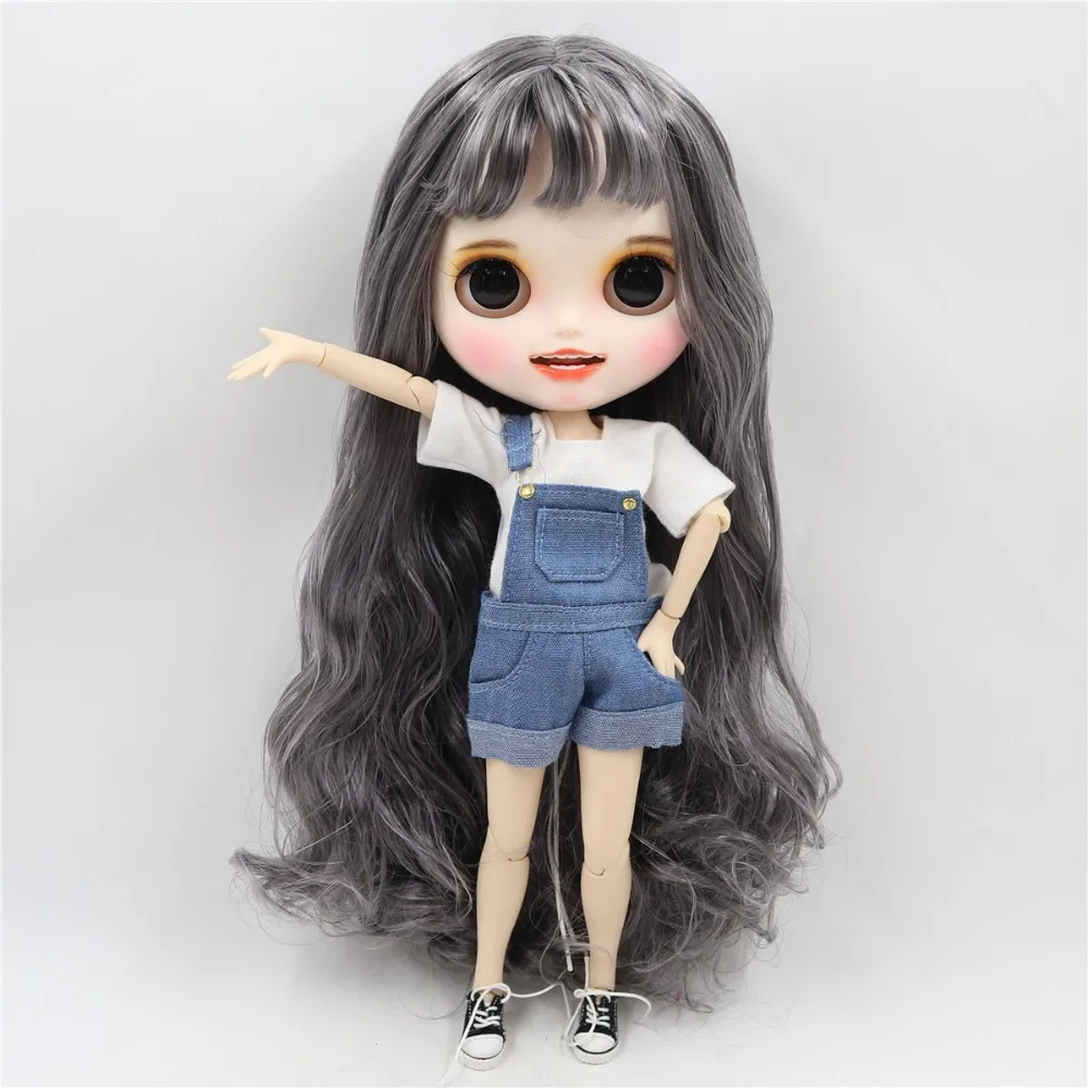 Mya - Premium Custom Neo Blythe Doll with Silver Hair, White Skin & Matte Smiling Face 6