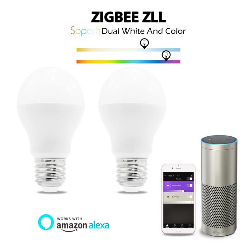 

GLEDOPTO zigbee 3.0 6W RGB+dual white led bulb Zigbee zll lingt link smart bulb compatible with ZigBee 3.0 and many gateways