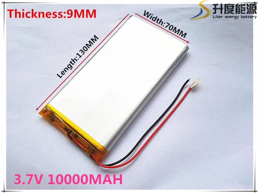 Литий-полимерный аккумулятор 10000 mah 3,7 V 9070130 умный дом MP3 колонки литий-ионный аккумулятор для dvr, gps, mp3, mp4, сотового телефона, разговора