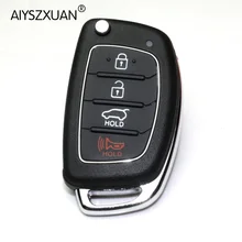 AIYSZXUAN Remote Key Case Fob 3 Button Flip Folding Key Shell For Mistra Hyundai Solaris ix35 ix45 Series 2 Verna Santa Fe