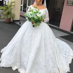 2019 халат de mariee Пышные свадебные платья suknia slubna gelinlik изготовленные на заказ с длинными рукавами свадебное платье полная шнуровка trouwjurk