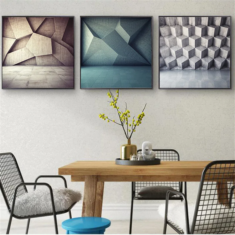 

HAOCHU Nordic 3D Decorative Painting Poster Minimalist Abstract Wall Art Canvas Print Picture Home Decor Living Room Bedroom
