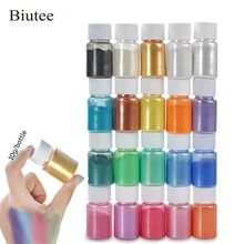 Biutee 20 Warna Mika Glitter Patung Bubuk Pigmen Kit Terorganisir dengan Mutiara Kilau Mutiara Pembuatan Sabun Mandi BOM(China)