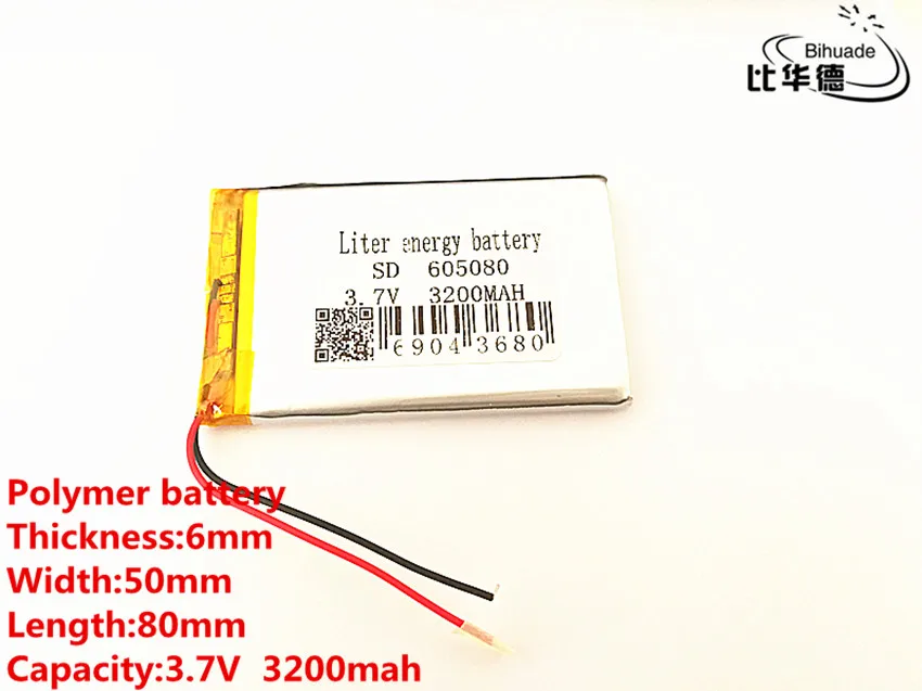 Polímero de Íon de Lítio Bateria de Iões de Lítio para Todos os Tipos de Produtos Lote 3200 v 605080 Mah Plib Eletrônicos São Universais 10 Pçs - 3.7 - Image 4
