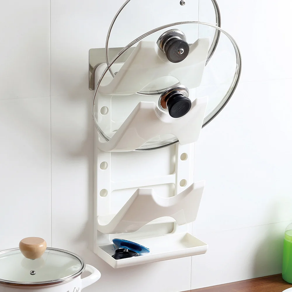 Free Shipping Strong Suction magic flexible sticker pot rack lid holder