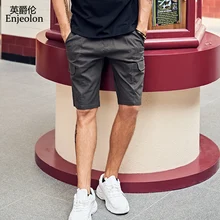 Enjeolon мужские шорты Карго летние карманные хип хоп повседневные мешковатые уличные короткие брюки мужские шорты Новое поступление K6847