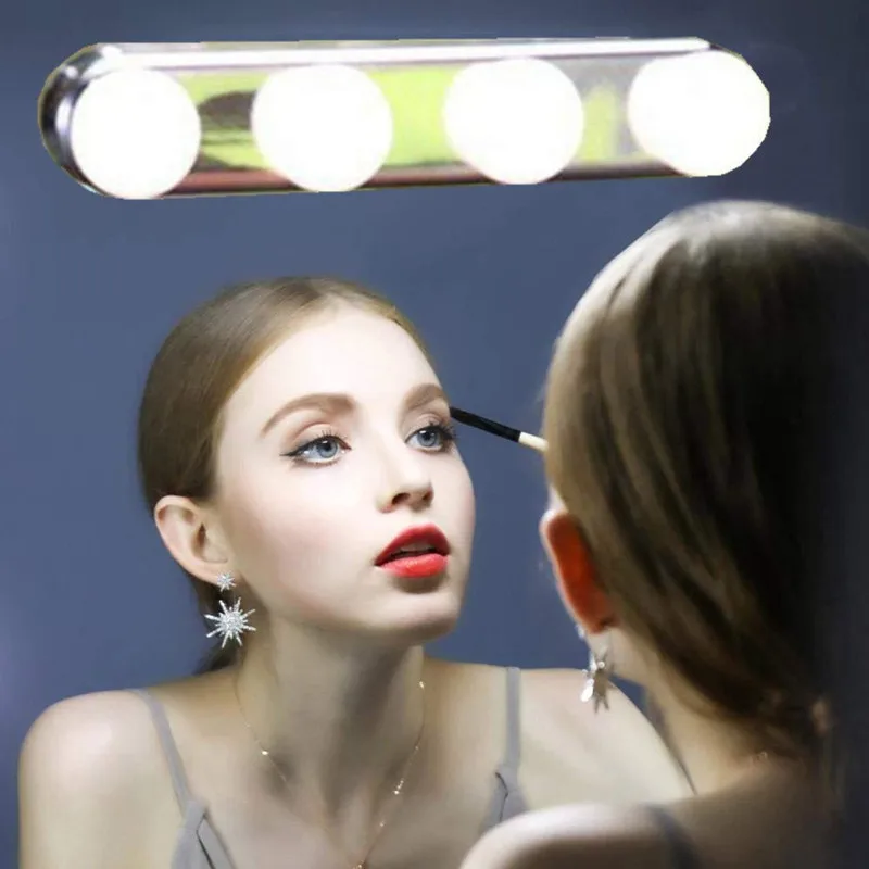 

1 Pc 4 LED Bulbs LED Mirror Light Mirror Front Light Portable Vanity Lights for Vanity Table Set Bathroom Mirror