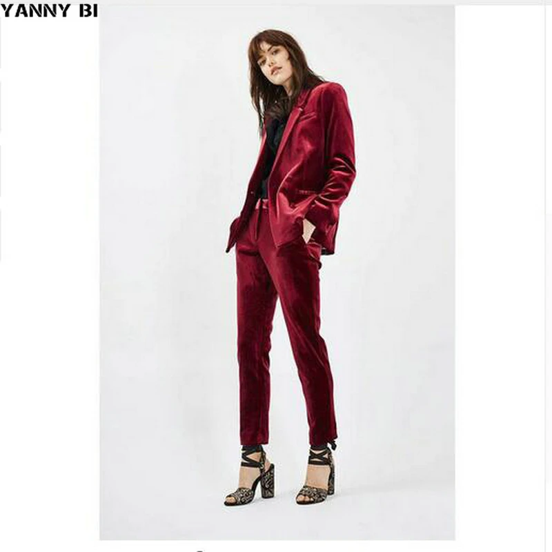 

The New Fall fashion suit suit female career suit jacket and long sections temperament casual two-piece /1set +pants tide