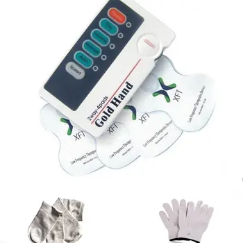 

Dual TENS Machine Digital Electric Massager With Conductive Massage Pairs of Gloves & Socks & 2 Pair Electrodes Pads free ship