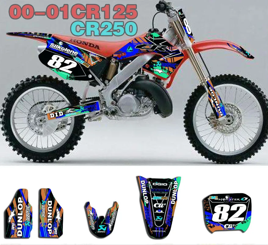 Грязи велосипед найклейки на мотоцикл стикеры для Honda CR250 CR125R/250R 2000 2001|Наклейки