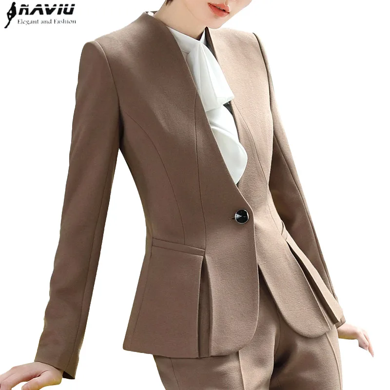 Fashion women Business blazer spring formal slim long