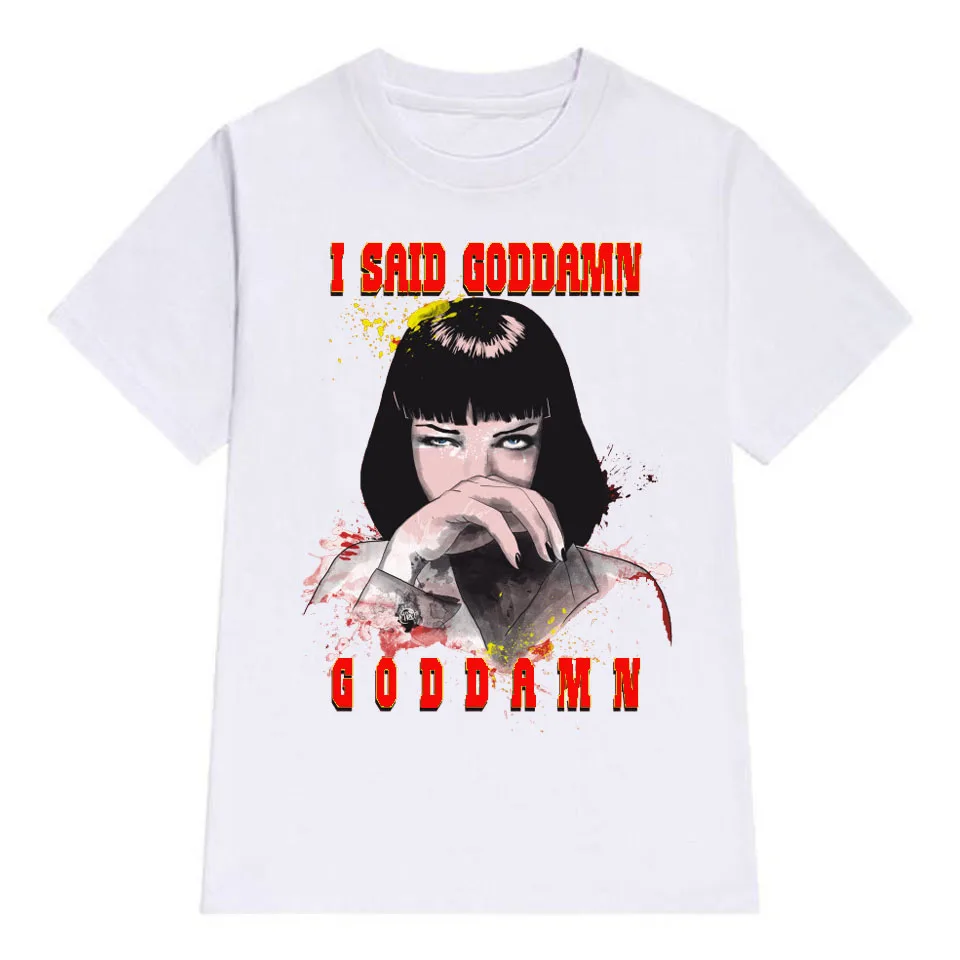 LettBao Pulp Fiction Movie Mia walace Мужская футболка летняя Quentin Tarantino с коротким рукавом Ulzzang Vogue
