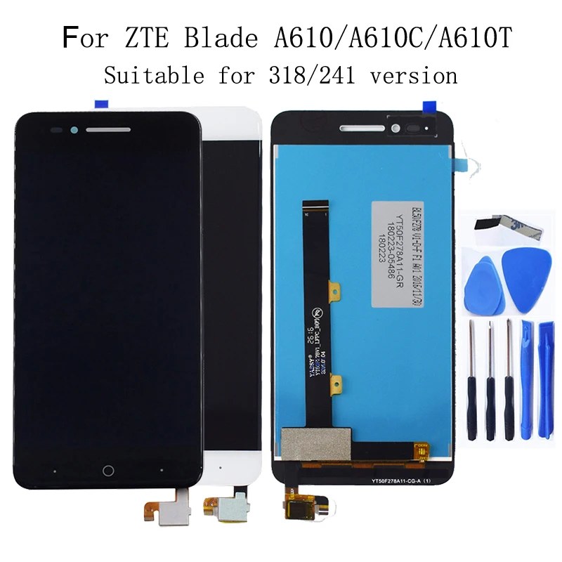 

5.0Original display For ZTE Blade A610 LCD Monitor Touch Screen Digitizer Component Replacement A610C LCD 100% Test Work Screen