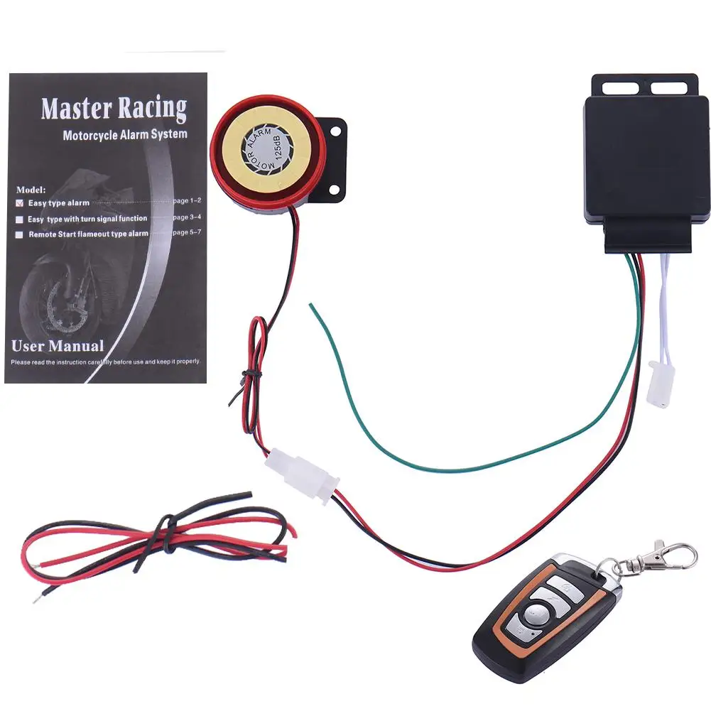 12v Motorcycle Scooter Alarm Remote Control Security Anti