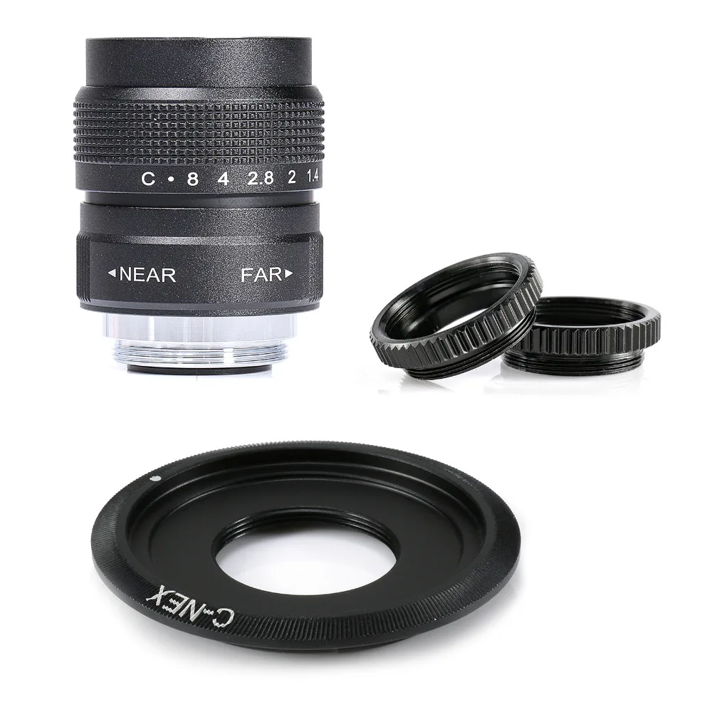 Fujian 25 мм F1.4 CCTV ТВ Объектив + C NEX кольцо для крепления Sony NEX3 C3 F3 5 5N 5R NEX6 NEX7 A6000
