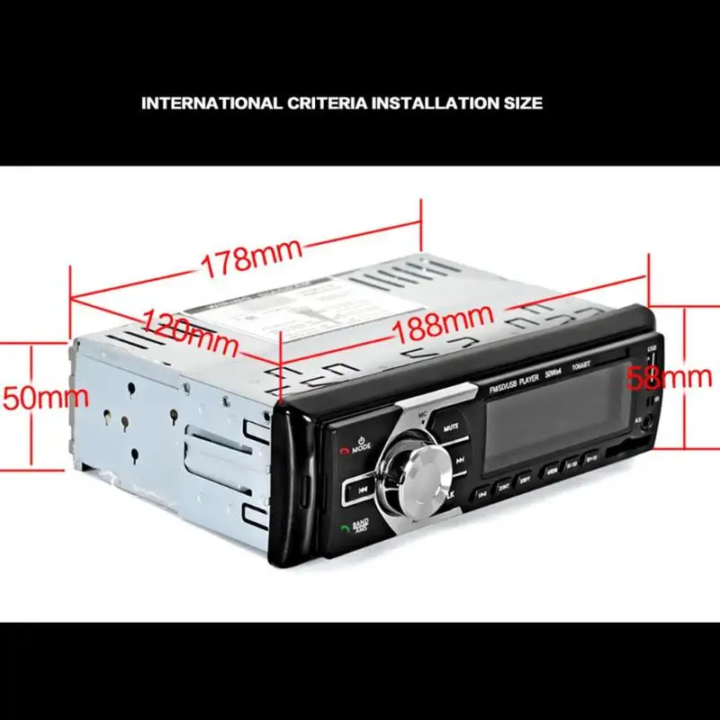 1 Din Bluetooth автомобильный Радио MP3-плеер 12 В BT громкой связи авто стерео аудио MP3 музыкальный плеер Поддержка FM USB AUX SD карта