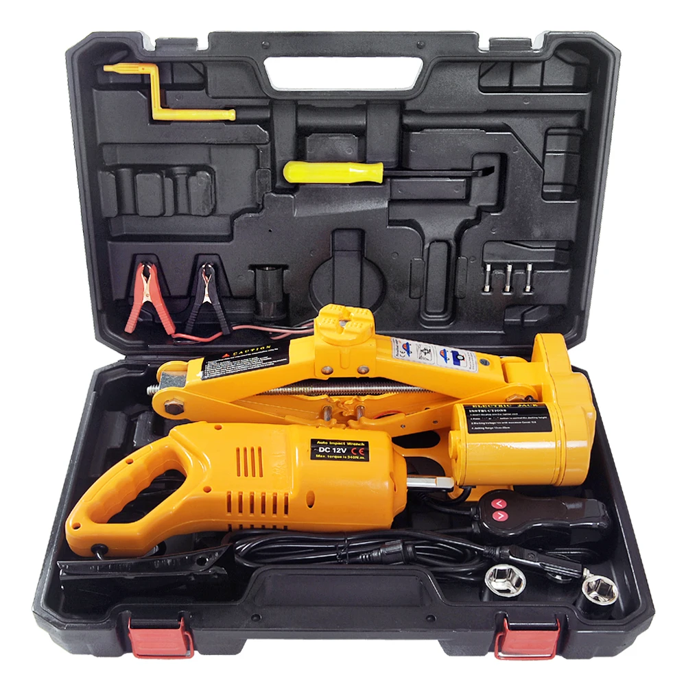 

12V portbale emergency tool kit Electric Scissor Car Jack lift weight 5500lb