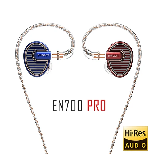 SIMGOT EN700 PRO Модернизированный Hi-Res динамический бас Hi-Fi музыкальный монитор DJ наушники-вкладыши с Detachabel кабелем Fone De Oudivo - Цвет: Blue Red CP Version