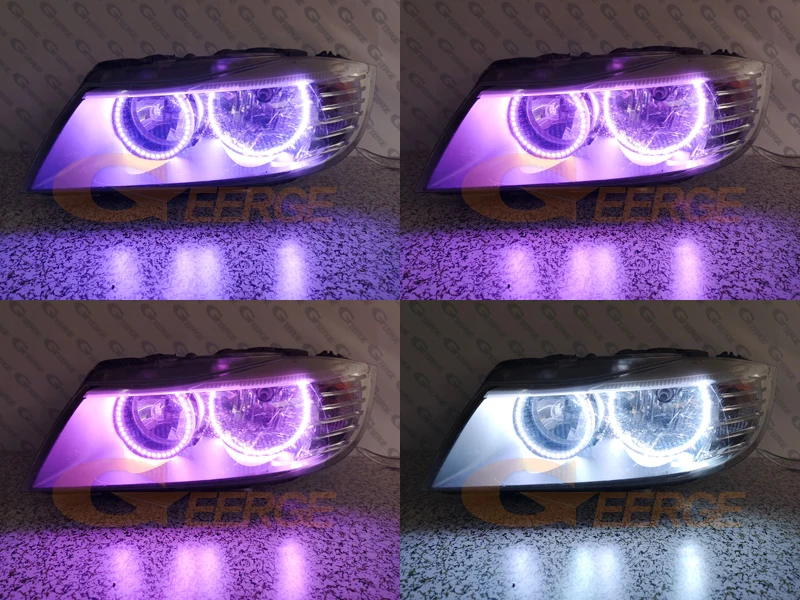 Для BMW 3 серии E90 E91 LCI 2009 2010 2011 галогенная фара отличная RF Bluetooth управление многоцветным RGB led angel eyes