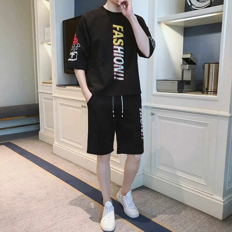 

Alharbi 2019 Spring Sport Short Sleeve and Pants Breathable for Men's 4 color