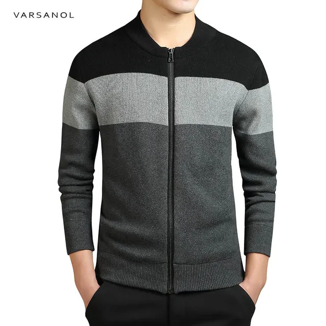 Varsanol Brand Clothing Knitted Cardigan Mens Sweater