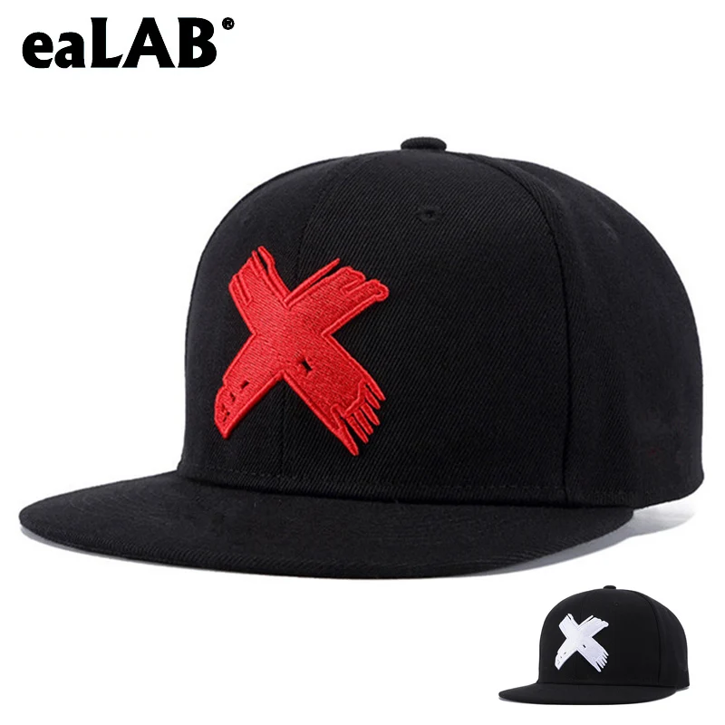 

eaLAB Snapback Hip Hop Cap Fitted Hat Cap Men Women Summer Flat Cap Hip Hop Snapback Caps X Embroidery Casual Ventilate Bone Hat
