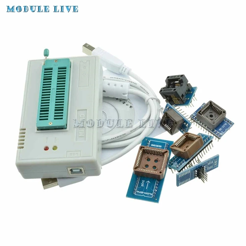 

1Pcs 13000 ICs TL866CS Programmer USB 2.0 EPROM FLASH BIOS 6 Adapter PLCC IC Universal Programmers TL866A High Speed