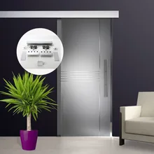 4.9/6/6.6/7.2/8.2FT stopu Aluminium bezramowe szczotkowane srebro kolor Barn szklane drzwi przesuwne System