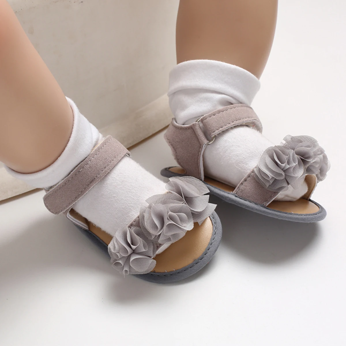 Летние сандалии для девочек; обувь для новорожденных; Милые Пляжные сандалии для девочек; обувь для маленьких девочек с цветочным рисунком; хлопковые сандалии для малышей; Sandy