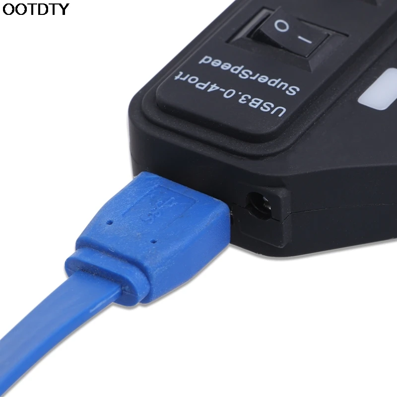 4-Порты и разъёмы USB 3,0 хаб с Светодиодный индикатор-переключатель USB разветвитель адаптер-Новый горячий