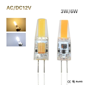 

1Pcs 3W 6W G4 COB LED lamp AC / DC 12V Tai Wan Chip Spotlight Bulb Replace 30W 50W Halogen light For Crystal Chandelier