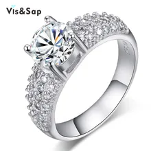 White Gold plated Wedding rings For Women AAA cz diamond size 5-10 vintage Engagement anel Bijouterie fashion jewelry VSR024