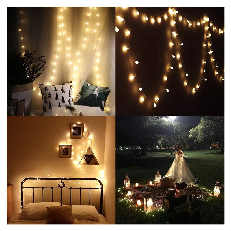 Led Globe string light battery USB fairy tale ball 50Led waterproof bedroom outdoor garden holiday wedding party Christmas