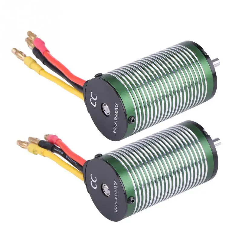

1pc 3665 3600KV 4500KV 4 Poles Metal Motor RC Part for 1/8 1/10 1/12 Remote Control Car Ship high quality 5mm Shaft RC Parts