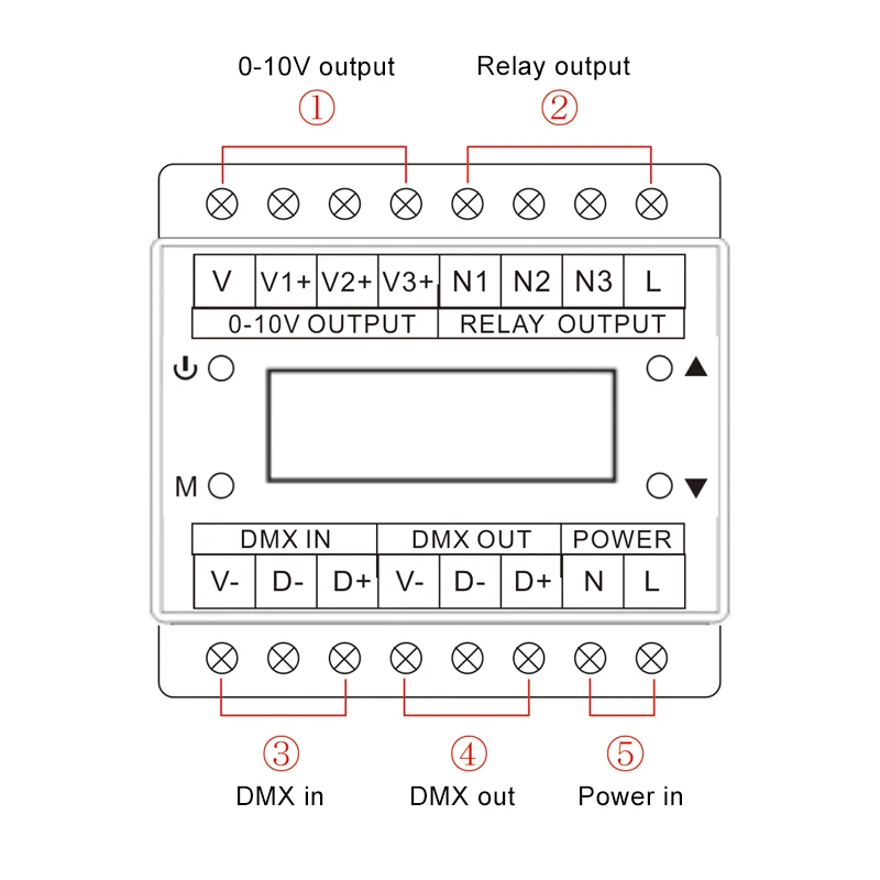 DMX303 DMX512 до 0-10 в преобразователь сигнала, 3 CH выход, с цифровым дисплеем трубки, черный корпус, 0-10 в диммер драйвер