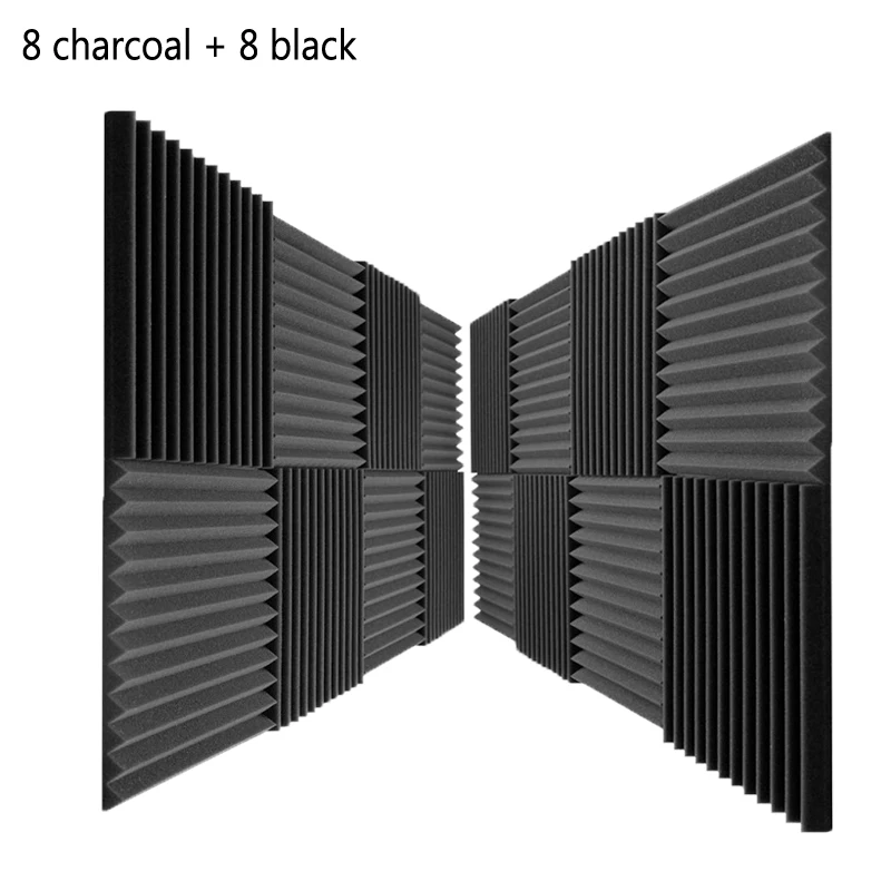 16 шт Акустическая 1" X 12" X " дюймов шумоподавление Клин акустическая поглощающая пена