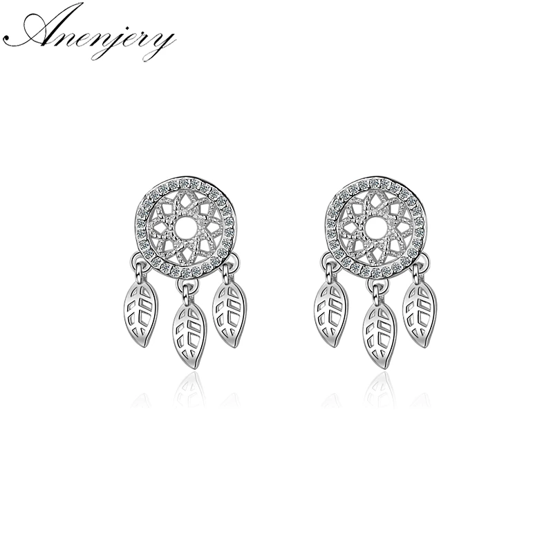Anenjery горячая Распродажа микро CZ Ловец снов серьги с кисточкой для женщин подарок 925 пробы серебро Циркон сережки oorbellen S-E631