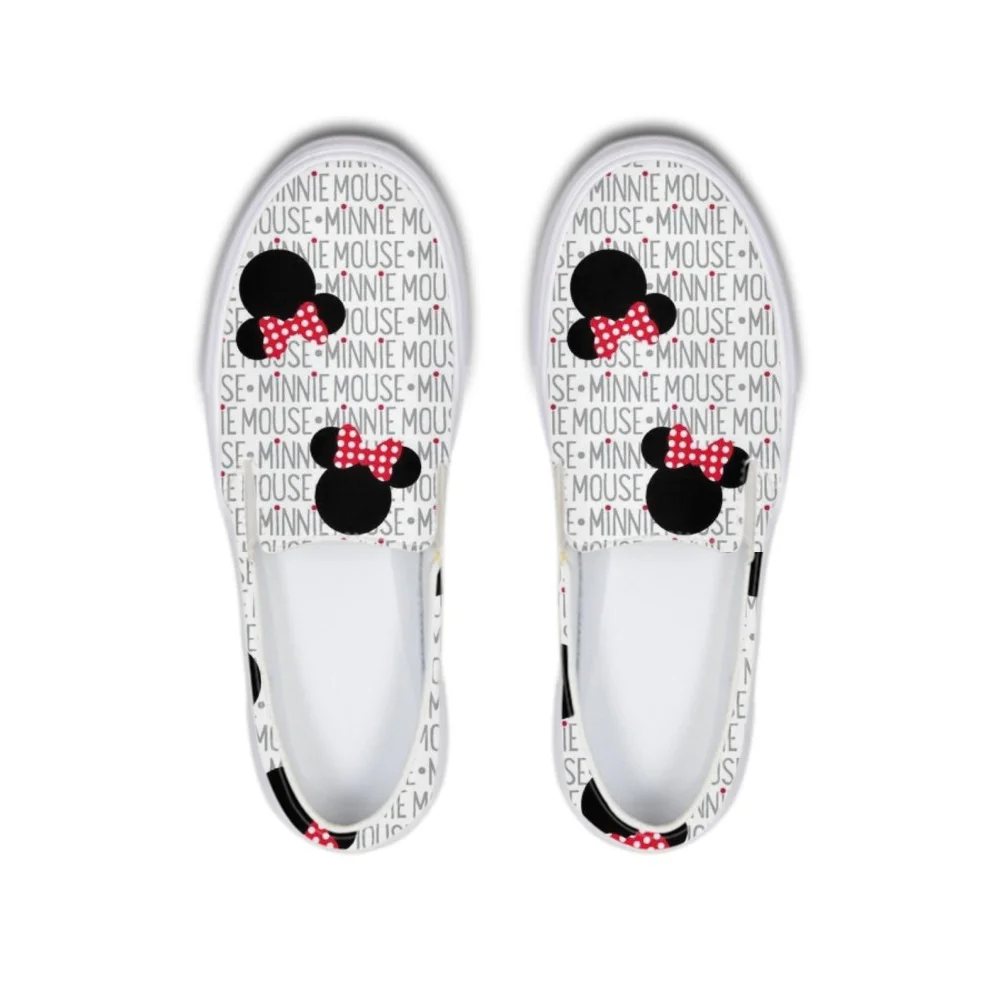 

Kawaii Cartoon Black Mouse Print Fairy Girl Ladies Canvas Flats Retro Cute Stylish Loafers Woman Autumn Sneakers Platform Shoes