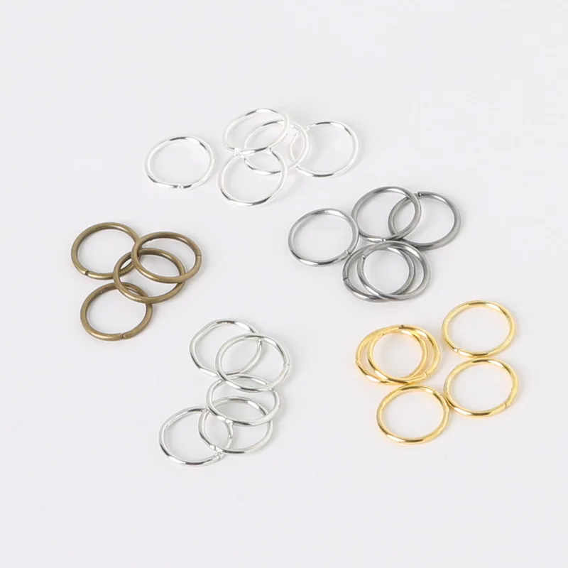 

NiceBeads 0.9*10mm 200pcs link loop Silver Gold Rhodium Black Bronze Open Jump Ring for DIY Jewelry Findings Connector