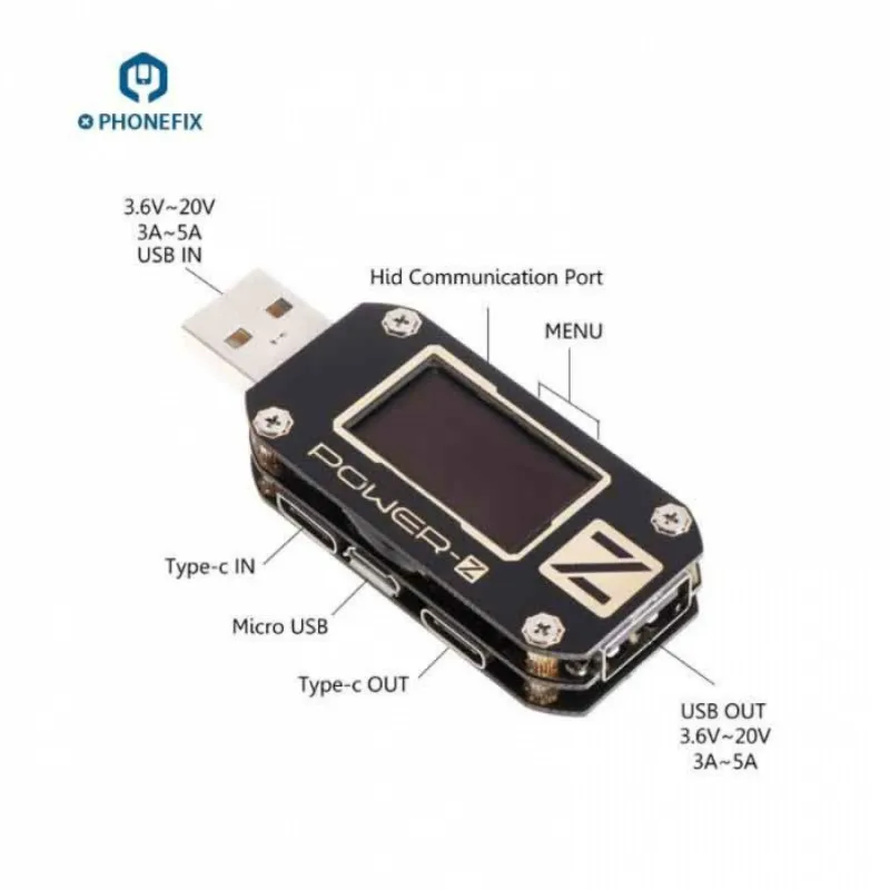 Power-z Portátil Tester Multi-função Tipo-c Micro Digital Voltímetro Tensão Atual Potência Km001 Usb pd